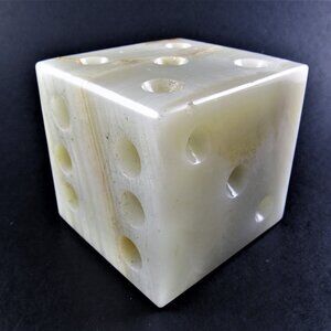 CARVED STONE ONYX DICE PAPERWEIGHT